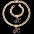 Cursive Letter Pendant Cuban Chain and FREE Bracelet