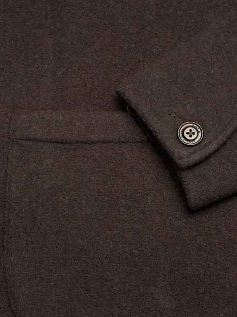 RALPH LAUREN Wool-Blend Utility Shirt Jacket Dark Brown