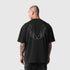 1208. Tech Essential™ Oversized Boxy Tee - Black "Outline"