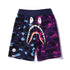 Bathing Ape Shorts Purple Patchwork Blue Men and Women Summer Camouflage Shorts Fashion Brand Casual Shorts