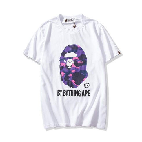 Bathing Ape T-Shirt Colorful Avatar Print Male and Female Couples Wear Youth Casual Top