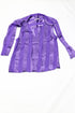 Women's Alice + Olivia Gwenda Sleeveless Paneled Tie-Neck Tunic Blouse in Purple Silk