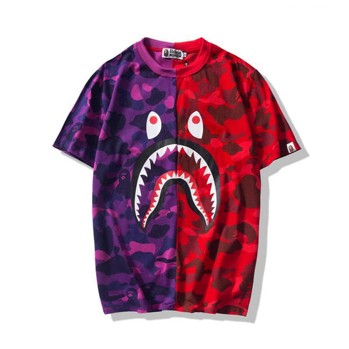 Bathing Ape T-Shirt Summer Camouflage Color Matching Short Sleeve T-shirt