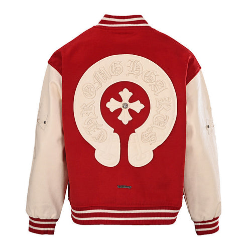 Chrome Hearts Cross-Patchwork Baseball Jacket