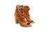 Women's Gianvito Rossi Brooklyn Peep-Toe Ankle Boots in Brown Suede