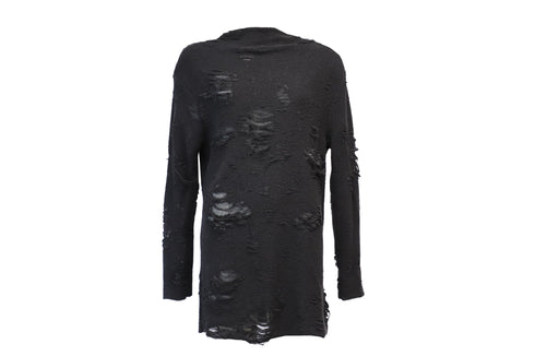 Women's Iro x Anja Rubik Iriza Distressed Dress in Black Cotton