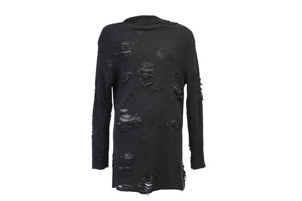 Women's Iro x Anja Rubik Iriza Distressed Dress in Black Cotton