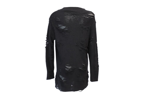 Women's Iro x Anja Rubik Iriza Distressed Dress in Black Cotton