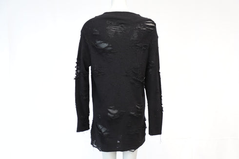 Women's Iro x Anja Rubik Iriza Distressed Dress in Black Cotton