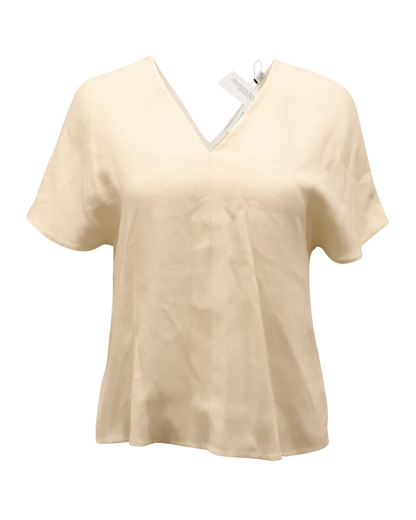 Women's Vince V-Neck Blouse in Ivory Viscose