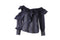 Women's Self-Portrait Plumetis Frilled Top in Blue Polyester