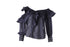 Women's Self-Portrait Plumetis Frilled Top in Blue Polyester