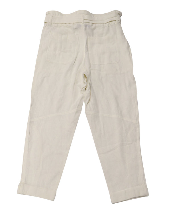 Women's IRO High Waisted Pants in White Cotton