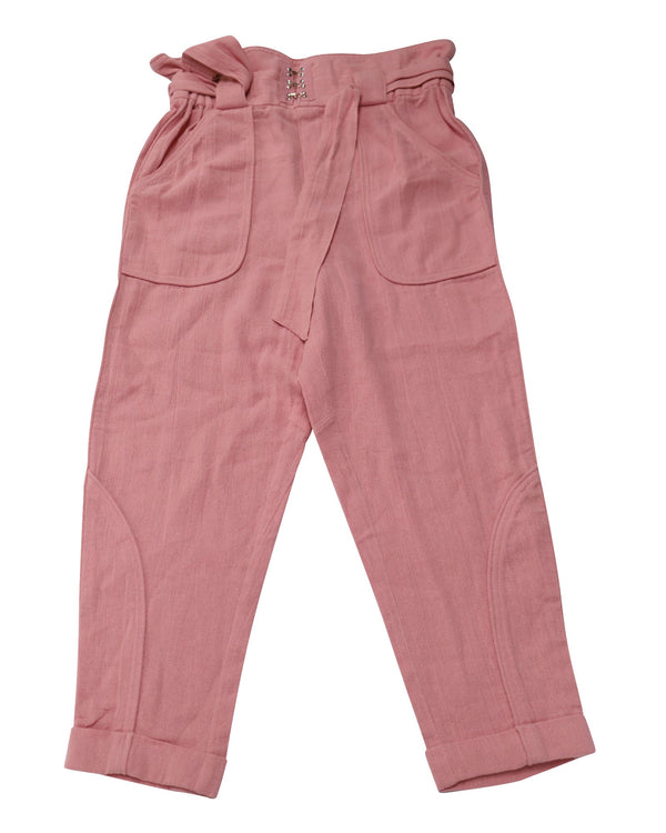 Women's IRO High Waisted Pants in Pink Cotton