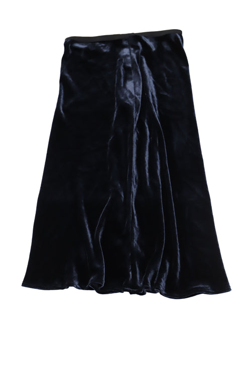 Women's Vince Midi Skirt in Navy Blue Velvet