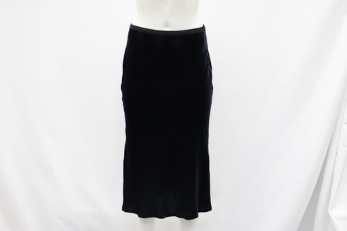Women's Vince Midi Skirt in Navy Blue Velvet
