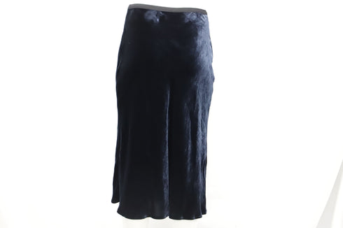 Women's Vince Midi Skirt in Navy Blue Velvet