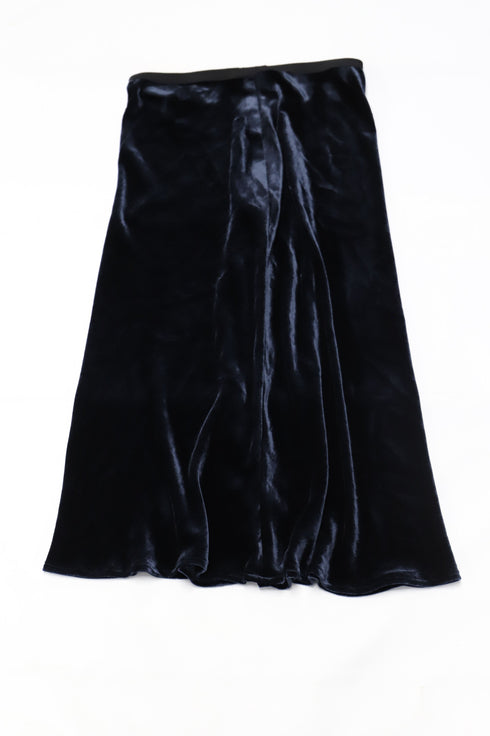 Women's Vince Midi Skirt in Navy Blue Velvet