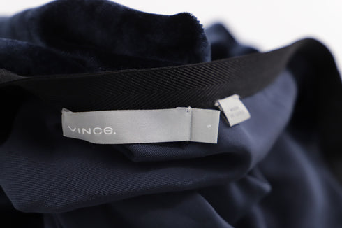 Women's Vince Midi Skirt in Navy Blue Velvet