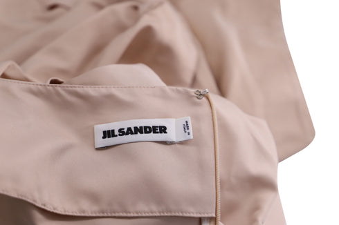 Women's Jil Sander Short Sleeves Midi Dress in Nude Polyester