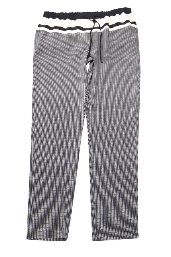 Women's Vince Checked Drawstring Pants in Black Silk