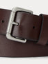 RALPH LAUREN Leather Roller-Buckle Belt Brown