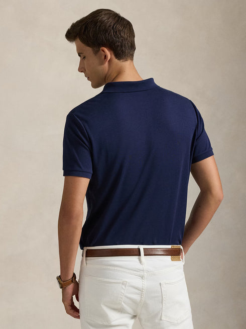 RALPH LAUREN Custom Slim Fit Soft Cotton Polo Shirt Refined Navy