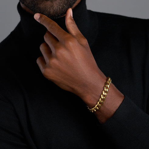12mm Gold Cuban Link Bracelet