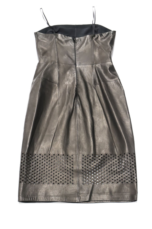 Women's Alexander Wang Strapless Dress with Cutout Details in Black Leather