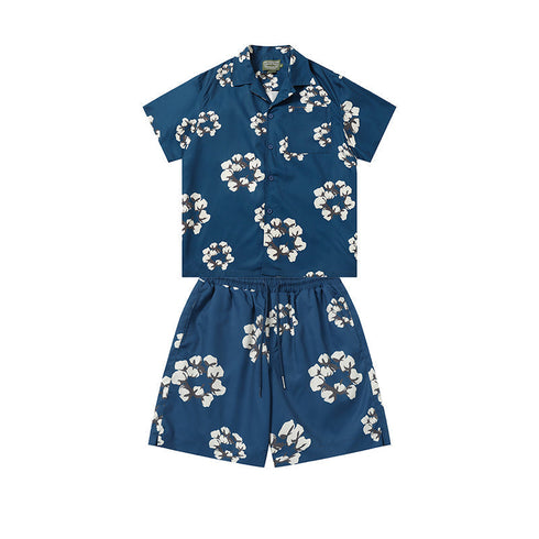 Denim Tears T-shirt & Shorts 2 Piece Set Button cardigan woven