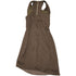 Women's Helmut Lang Asymmetric Belted Crepe Dress in Brown Polyester