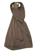 Women's Helmut Lang Asymmetric Belted Crepe Dress in Brown Polyester