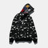 Bathing Ape Hoodie Autumn and Winter Men's Shark Luminous Camouflage Brushed Shark Sweater Men's Hooded Casual Coat