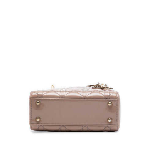Lady Dior Chain Bag Cannage Quilt Patent Mini