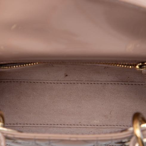 Lady Dior Chain Bag Cannage Quilt Patent Mini