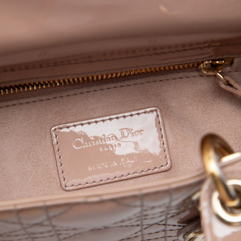 Lady Dior Chain Bag Cannage Quilt Patent Mini