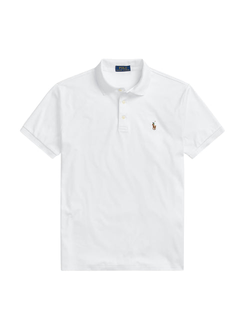 RALPH LAUREN Custom Slim Fit Soft Cotton Polo Shirt White