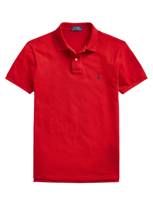 RALPH LAUREN Slim Fit Mesh Polo Shirt Red