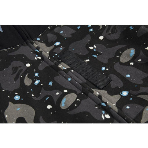 Bathing Ape Hoodie Starry Sky Sweater Black and White Starry Sky Blue Shark Hat Printed Casual Hooded Sweater