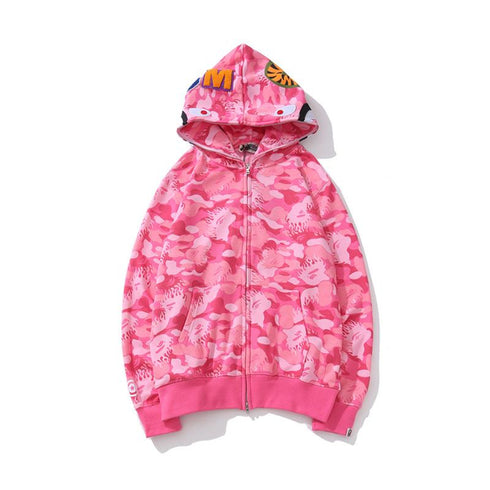 Bathing Ape Hoodie Blue Jellyfish Ghost Fire Camouflage Shark Sweater Hooded Coat Casual Fashion Brand Zip Hoodie