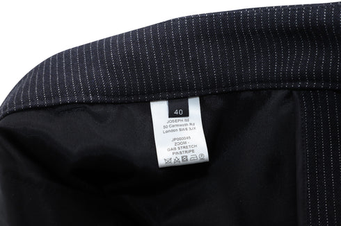 Women's Joseph Gab Stretch Pinstripe Trousers in Black Viscose