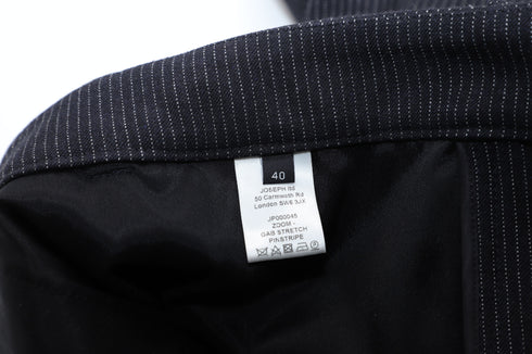 Women's Joseph Gab Stretch Pinstripe Trousers in Black Viscose