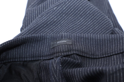 Women's Joseph Gab Stretch Pinstripe Trousers in Black Viscose