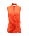 Women's Helmut Lang Surplice Blouse in Orange Silk