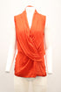 Women's Helmut Lang Surplice Blouse in Orange Silk