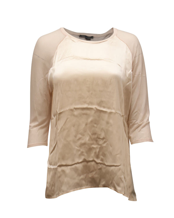 Women's Vince Sheer Sleeve Blouse in Pink Silk