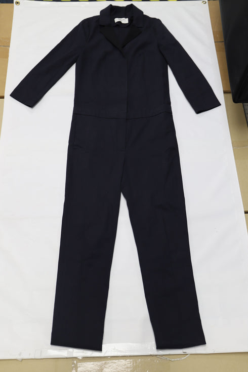Women's ba&sh Serri Jumpsuit in Navy Blue Cotton