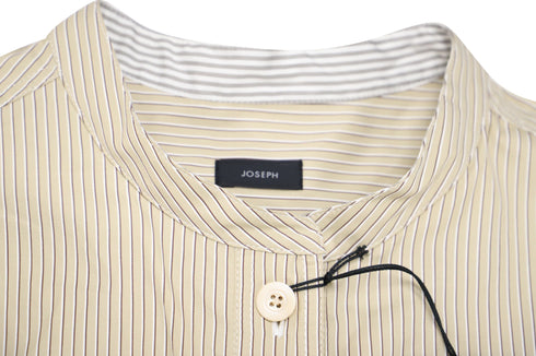 Women's Joseph Barker Pinstripe Midi Shirt Dress in Beige Cotton