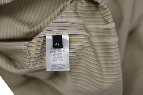 Women's Joseph Barker Pinstripe Midi Shirt Dress in Beige Cotton