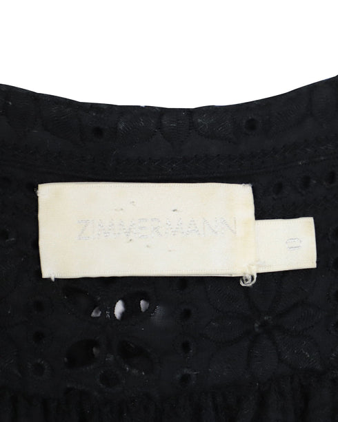 Women's Zimmermann Harlequin Broderie-Anglaise V-neck Jumpsuit in Black Cotton